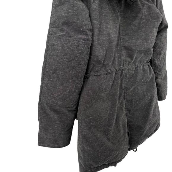 Community Anorak Jacket Size XS Puffer Down Filled Gray Hooded Cinched Waist - Picture 4 of 5